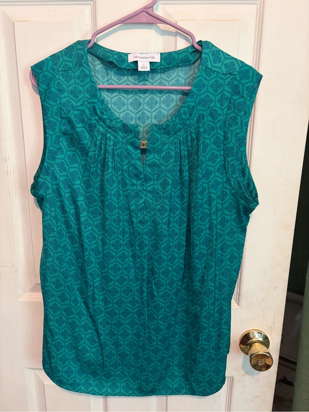 Liz Claiborne Teal Printed Sleeveless Camisole